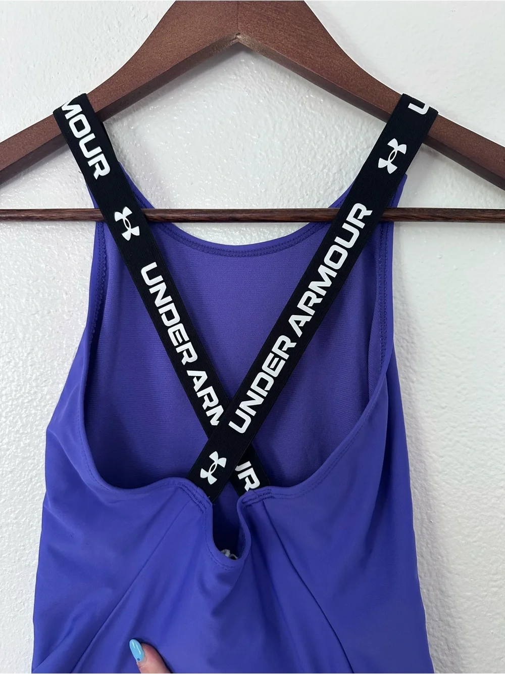 Under Armour Girls Purple Athletic One-Piece Swimsuit